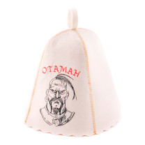 Капелюх для сауни 'Отаман' (біла повсть)