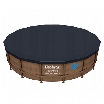 Басейн каркасний Bestway під ротанг з вікном, 488*122 см