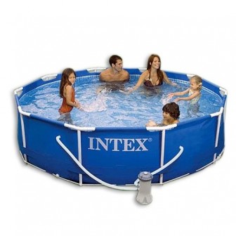 Басейн каркасний Prism Frame Pool Intex, 366*122 см, світло-сірий