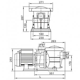 Насос Bridge 2,2 кВт, 38 куб.м/год, 220В, 3 HP